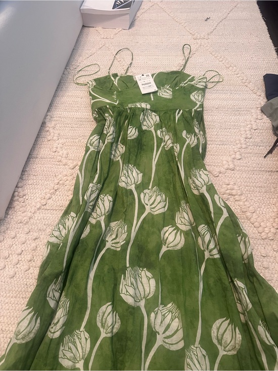 Zara Dresses & Skirts - Zara Green Floral Maxi Dress